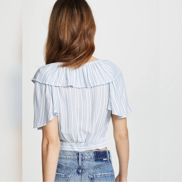 NWT Free People The Rosemary Top Blue White Stripe Women’s Size Large - Picture 3 of 7